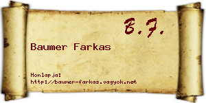 Baumer Farkas névjegykártya